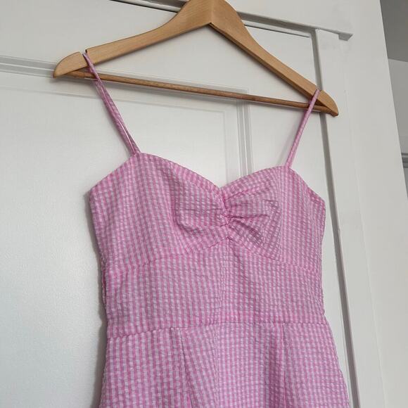 Hutch Gingham Sweetheart Mini Slip Dress Women’s 0 Pink White Check Doll Preppy - Picture 3 of 10
